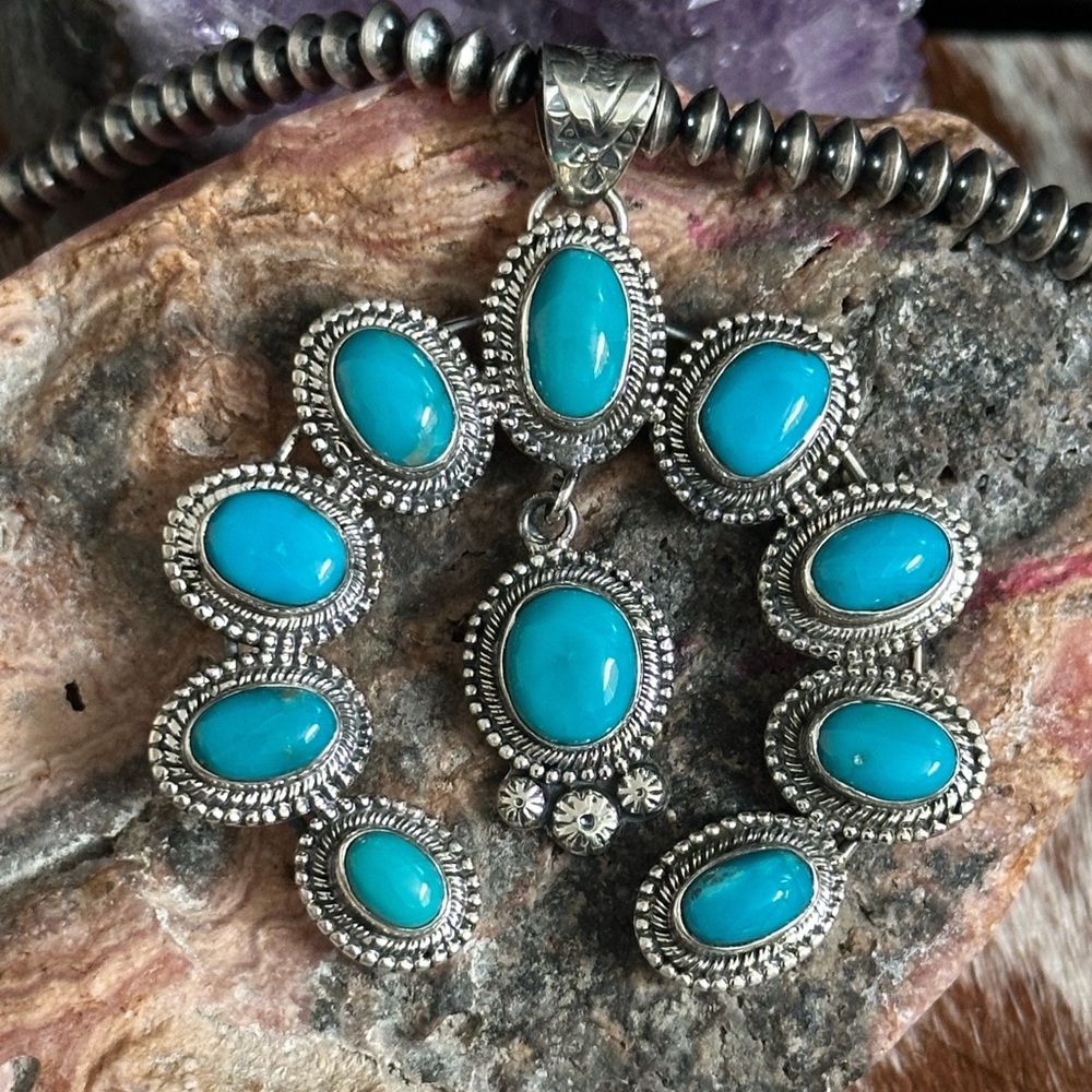 Kingman Turquoise Naja Statement Southwestern Ste… - image 3